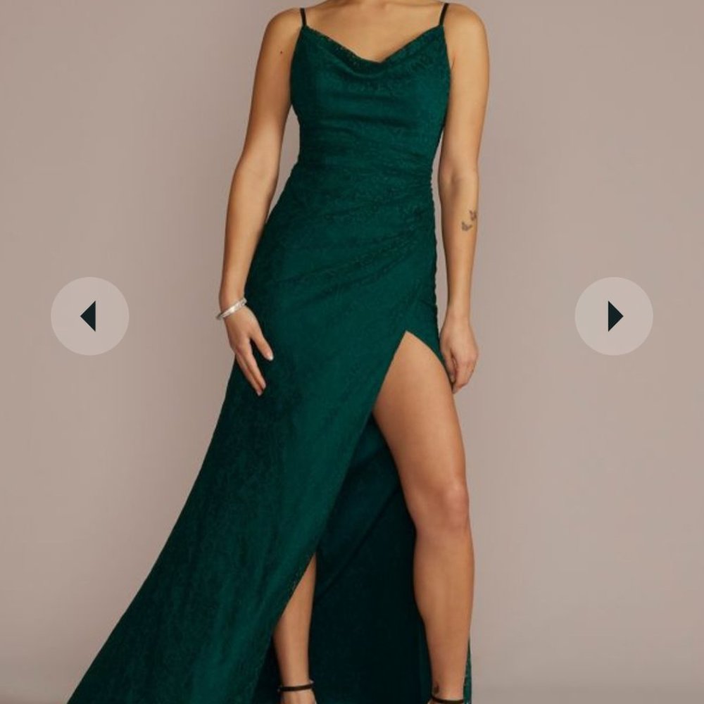 David's Bridal Green Bridesmaid Dress- NEW WITH TAGS